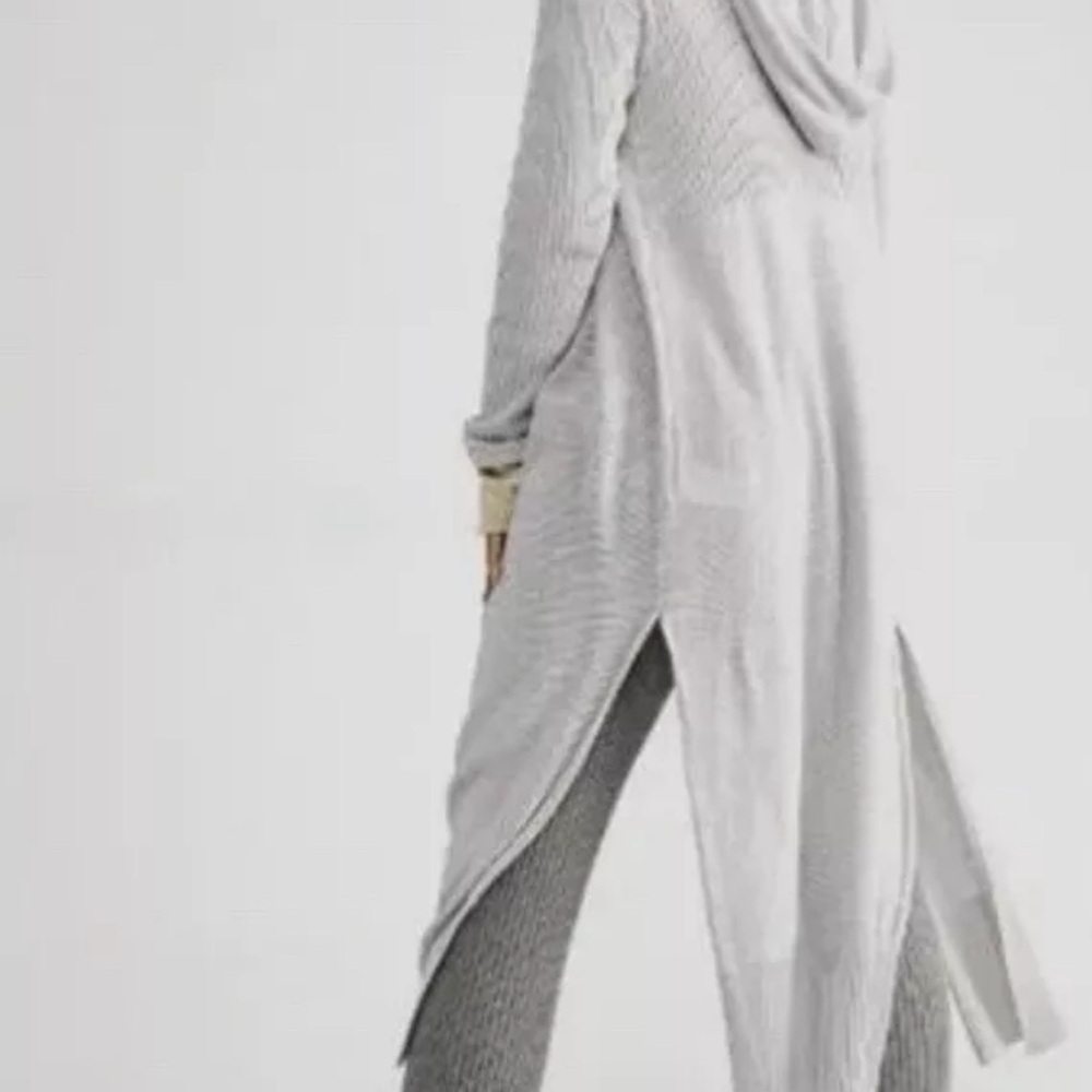 Free People Gray Maxi Cardigan with Side Slit - Picture 1 of 8